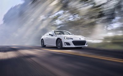 subaru, brz, speed, white, 2016, sports car