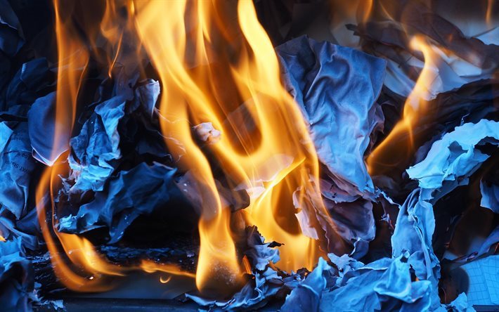 eld, l&#229;gan, brinnande papper