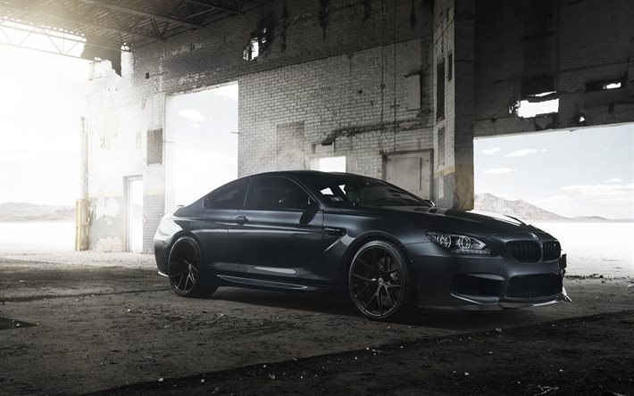 coupe, f12, bmw m6, gray bmw, ruins, tuning
