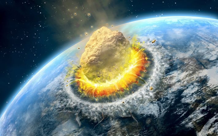 meteorite, explosion, end of world, earth