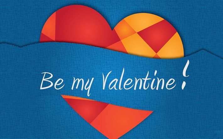 blue background, valentine, heart