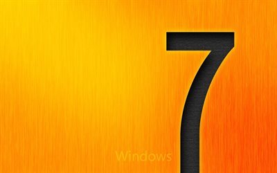 sfondo arancione, sette, windows 7