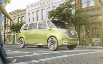 Volkswagen ID Buzz, 2017, concepts, minibus, German cars