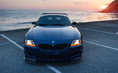 BMW Z4, tuning, e85, aparcamiento, coches alemanes, azul z4, BMW