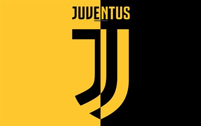 4k, juventus fc, neue wappen -, kunst -, gelb schwarz abstraktion, neues logo, serie a, turin, italien, fu&#223;ball, juventus offiziellen farben