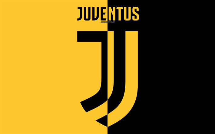 4k, Juventus FC, nya emblem, konst, gul svart uttag, nya logotyp, Serie A, Turin, Italien, fotboll, Juventus officiella f&#228;rger