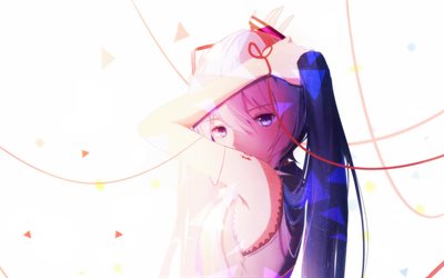 Hatsune Miku, a arte abstrata, manga, Vocaloid, Miku Hatsune