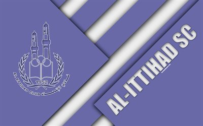 Al Ettihad Club, 4k, logotyp, material och design, lila vit abstraktion, Bahrain football club, Bilad Al Qadeem, Bahrain, fotboll, Bahrainska Premier League