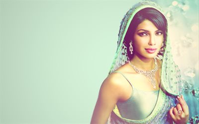 Priyanka Chopra, Intialainen n&#228;yttelij&#228;, Intian sari, photoshoot, kaunis Intialainen nainen, Bollywood, Intia
