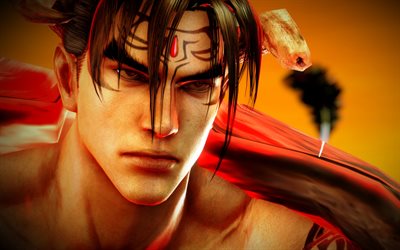 Jin kazama, 4k, obras de arte, devil Jin Tekken 7, de la serie de Tekken