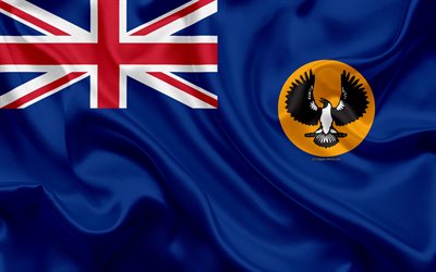 Bandiera dell&#39;Australia del Sud, 4k, seta, trama, bandiera nazionale, di Stato Australiano, nazionale, simbolo, Sud, Australia, bandiera