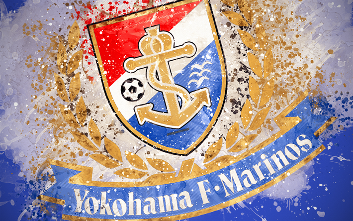 ダウンロード画像 横浜f マリノス 4k 塗装の美術 ロゴ 創造 日本サッカーチーム J1リーグ エンブレム 青色の背景 グランジスタイル 横浜 日本 サッカー フリー のピクチャを無料デスクトップの壁紙