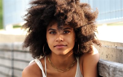 Zazie Beetz, portrait, face, american actress, Hollywood star, beautiful young woman