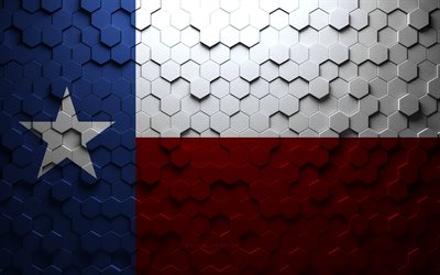 Flag of Texas, honeycomb art, Texas hexagons flag, Texas, 3d hexagons art, Texas flag