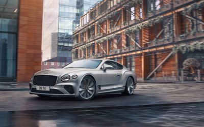 Bentley Continental GT, 2022, Silver Luxury Coupe, New Silver Continental GT, Luxury Cars, Bentley