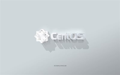 Logo CentOS, sfondo bianco, logo CentOS 3d, arte 3d, CentOS, emblema CentOS 3d