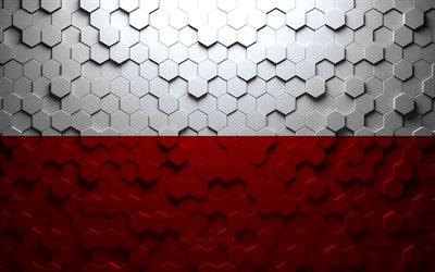 Flag of Thuringia, honeycomb art, Thuringia hexagons flag, Thuringia, 3d hexagons art, Thuringia flag