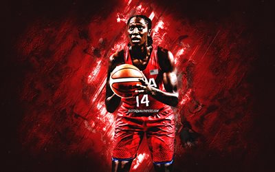 Tina Charles, United States national basketball team, red stone background, American Basketball Player, portrait, USA, basketball