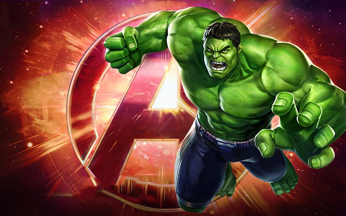 Hulk, 4k, super-h&#233;ros, Avengers, fan art, Marvel Comics, Hulk Avengers, Hulk 4K