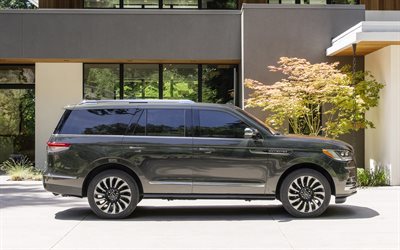 2022, Lincoln Navigator, 4k, side view, exterior, new gray Navigator, luxury SUV, American cars, Lincoln