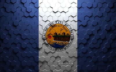 Flag of Toledo, Ohio, honeycomb art, Toledo hexagons flag, Toledo, 3d hexagons art, Toledo flag