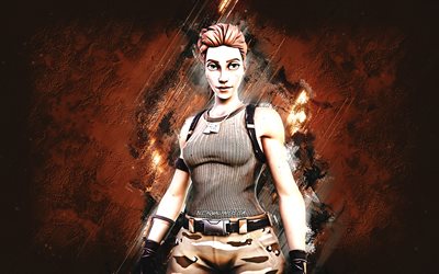 Fortnite Tower Recon Specialist Skin, Fortnite, main characters, brown stone background, Tower Recon Specialist, Fortnite skins, Tower Recon Specialist Skin, Tower Recon Specialist Fortnite, Fortnite characters
