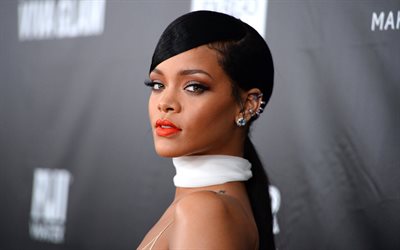Rihanna, 4k, portrait, superstars, american singer, brunette, beauty