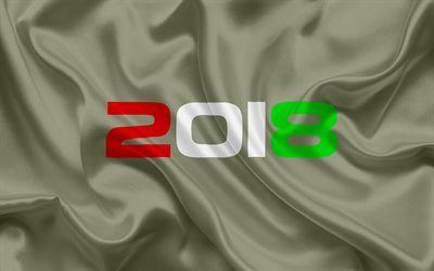 2018 Year, 2018 concepts, Italian Flag, New Year, silky texture, Italy