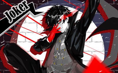 Joker, 4k, huvudpersonen, Person 5, Megami Tensei