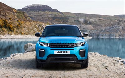 Range Rover Evoque, crossovers, 2017 cars, blue Evoque, Land Rover, Range Rover