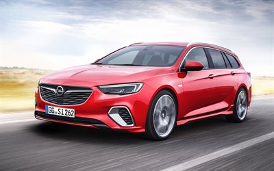 Opel Insignia, 2017, GSi Sports Tourer, le chariot, l&#39;Insigne de couleur rouge, voitures allemandes, voitures neuves, Opel