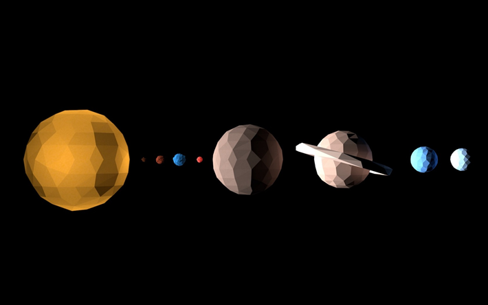 planeterna i solsystemet, rektangel stil, utrymme begrepp, planetariska serien