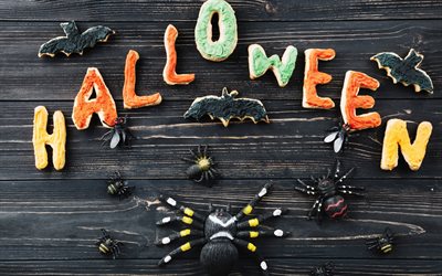 Halloween, Oktober, pumpa, spindlar, Halloween julpynt