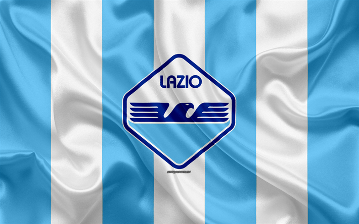 Herunterladen Hintergrundbild Lazio Ss Rom Italienischer Fussball Club Blau Weissen Seidenen Fahne Neues Emblem Logo Italien Serie A Lazio Fc Fur Desktop Kostenlos Hintergrundbilder Fur Ihren Desktop Kostenlos