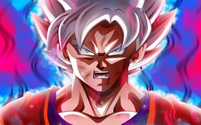 Ultra Instinkt Goku, 4k, DBS, eld, Dragon Ball, Super Saiyan Gud, Dragon Ball Super, Migatte Ingen Gokui, Beh&#228;rskar Ultra Instinkt
