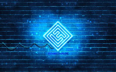 Lost Frequencies blue logo, 4k, superstars, Belgian DJs, blue brickwall, Lost Frequencies logo, Felix De Laet, Lost Frequencies, music stars, Lost Frequencies neon logo