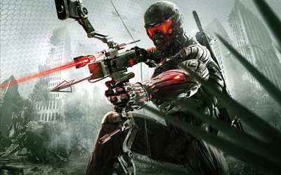 Crysis 3, Cyborg, lasers, war