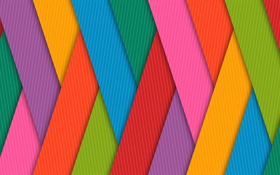 multi-färgade geometriska former, 4k abstraktion, färgstarka abstrakta, färgglada linjer