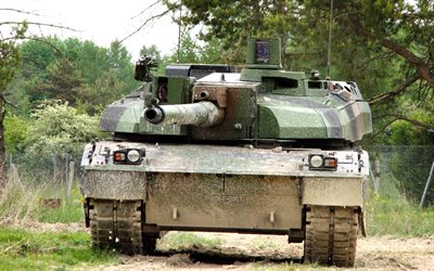 Leopard 2a4, German battle tank, front view, gun, army of Germany