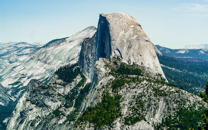 Half Dome, el Valle de Yosemite, monta&#241;as, american puntos de referencia, el Parque Nacional de Yosemite, California, estados UNIDOS, Am&#233;rica
