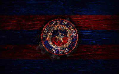 Şili Milli Futbol Takımı, yangın logo, bayrak renkleri, mavi ve kırmızı &#231;izgiler, G&#252;ney Amerika, ahşap doku, futbol, Şili, logo, G&#252;ney Amerika Milli Takım, Şili futbol takımı