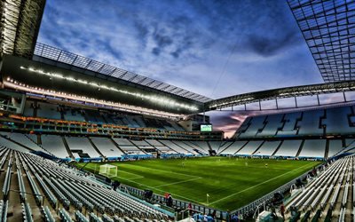 Arena Corinthians, empty stadium, Corinthians Stadium, soccer, Serie A, Sport Club Corinthians Paulista, Brazil, HDR