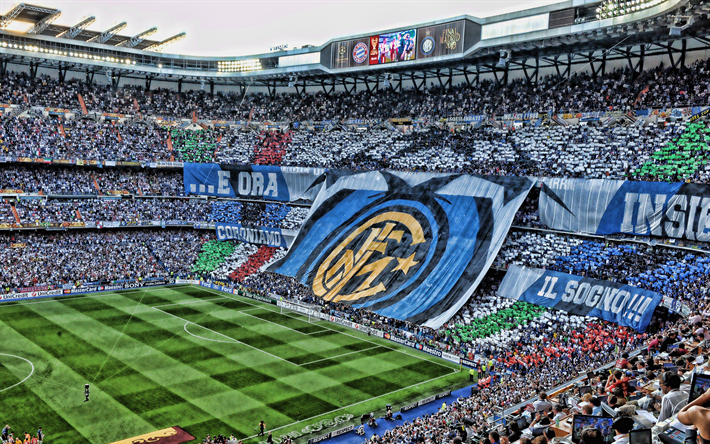 Giuseppe Meazza Stadium, 4k, Internazionale stadium, San Siro, soccer, football stadium, Milan, Italy, Internazionale
