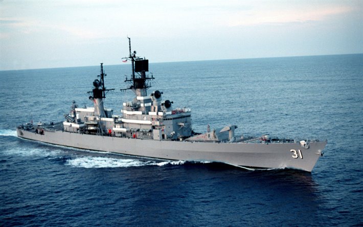 USS Sterett, CG-31, guidad missil kryssare, Usa: S Flotta, AMERIKANSKA arm&#233;n, battleship, US Navy, Belknap-klass, USS Sterett CG-31