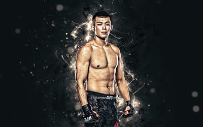 Da Un Jung, 4k, white neon lights, South Korean fighters, MMA, UFC, Mixed martial arts, Da Un Jung 4K, UFC fighters, MMA fighters
