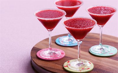 strawberry margarita cocktail, makro, cocktails, glas mit trinken, margarita cocktail, strawberry margarita, margarita glas mit