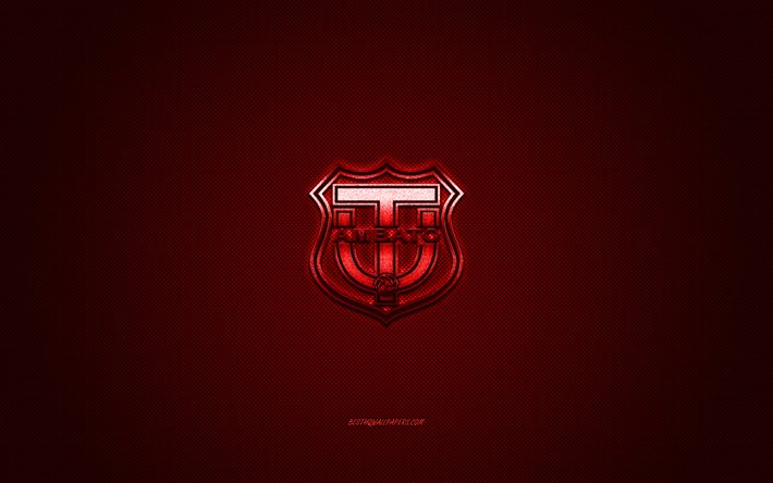 Club Tekniska H&#246;gskola, Ecuadorianska football club, Ecuadorianska Serie A, r&#246;d logo, red kolfiber bakgrund, fotboll, Ambato, Ecuador, Tekniska Universitet logotyp