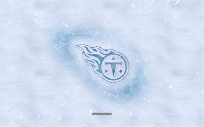 Tennessee Titans logo, American football club, winter concepts, NFL, Tennessee Titans ice logo, snow texture, Nashville, Tennessee, USA, snow background, Tennessee Titans, American football