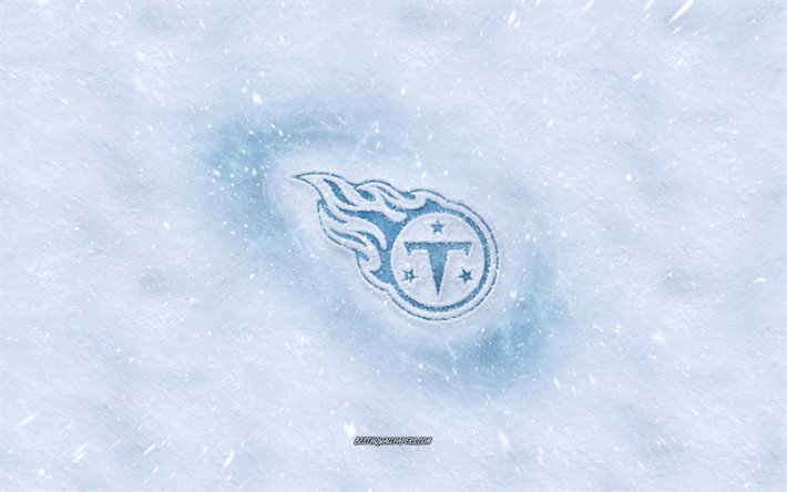 Tennessee Titans-logo, American football club, talvi k&#228;sitteit&#228;, NFL, Tennessee Titans ice logo, lumen rakenne, Nashville, Tennessee, USA, lumi tausta, Tennessee Titans, Amerikkalainen jalkapallo