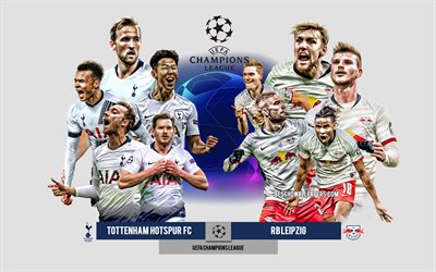 Tottenham vs RB Leipzig, UEFA Champions League, F&#246;rhandsgranska, pr-material, fotbollsspelare, Champions League, fotbollsmatch, logotyper, Tottenham Hotspur, RB Leipzig